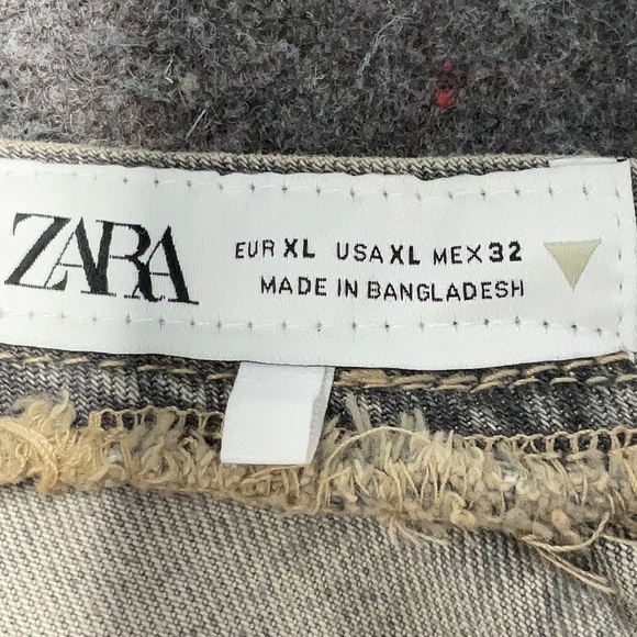 Zara Grey Blue Denim Cropped Top Bloggers Favorite Women’s Size XL - Picture 5 of 7